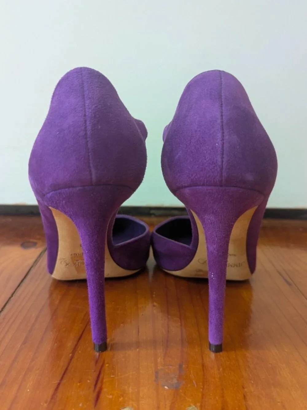 Jimmy Choo Purple Suede Heels - Picture 6 of 8